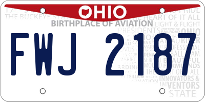 OH license plate FWJ2187