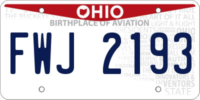 OH license plate FWJ2193