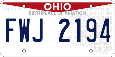OH license plate FWJ2194