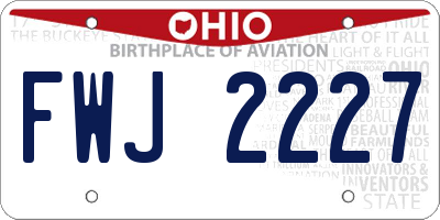OH license plate FWJ2227