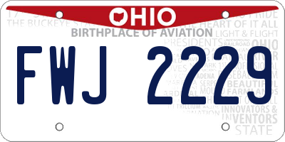 OH license plate FWJ2229
