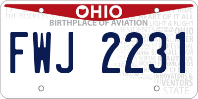 OH license plate FWJ2231