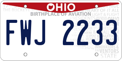 OH license plate FWJ2233