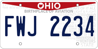 OH license plate FWJ2234