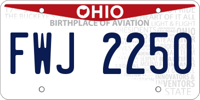 OH license plate FWJ2250
