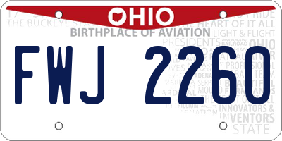 OH license plate FWJ2260