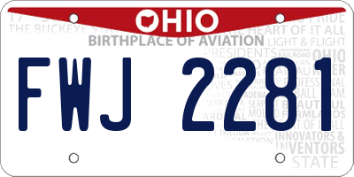 OH license plate FWJ2281