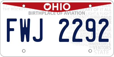 OH license plate FWJ2292