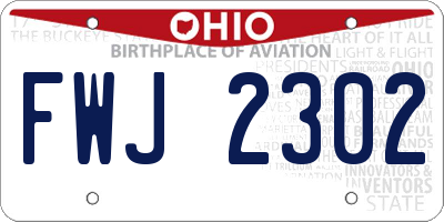 OH license plate FWJ2302