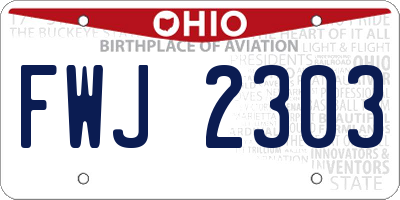 OH license plate FWJ2303