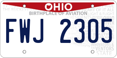 OH license plate FWJ2305