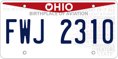 OH license plate FWJ2310