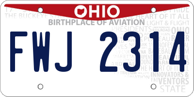 OH license plate FWJ2314