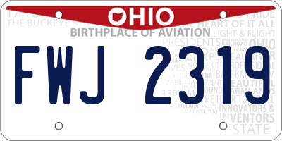 OH license plate FWJ2319
