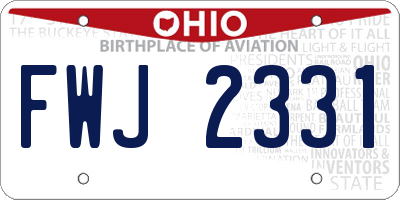 OH license plate FWJ2331