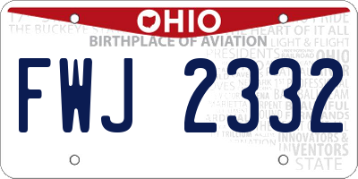 OH license plate FWJ2332