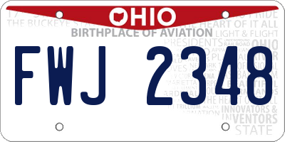 OH license plate FWJ2348