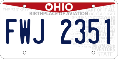 OH license plate FWJ2351