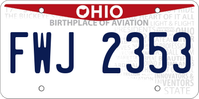 OH license plate FWJ2353