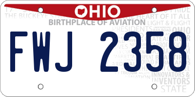 OH license plate FWJ2358