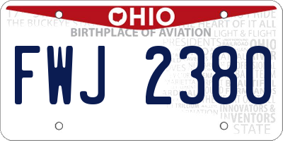 OH license plate FWJ2380