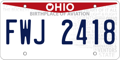 OH license plate FWJ2418