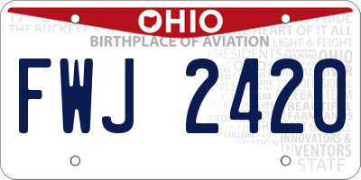 OH license plate FWJ2420