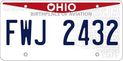 OH license plate FWJ2432