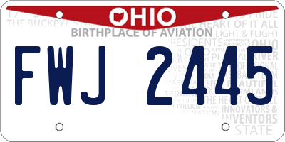 OH license plate FWJ2445