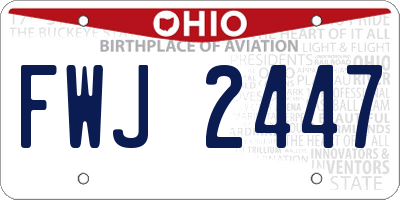 OH license plate FWJ2447