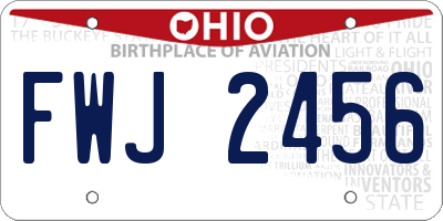 OH license plate FWJ2456