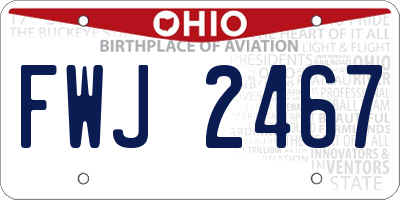 OH license plate FWJ2467