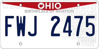 OH license plate FWJ2475