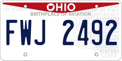 OH license plate FWJ2492