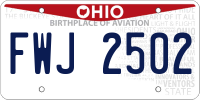 OH license plate FWJ2502