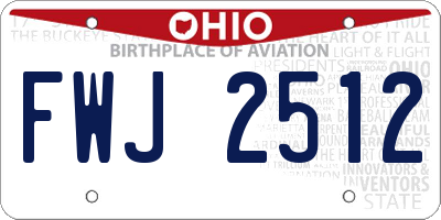 OH license plate FWJ2512