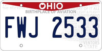 OH license plate FWJ2533