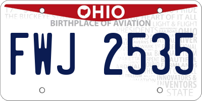 OH license plate FWJ2535