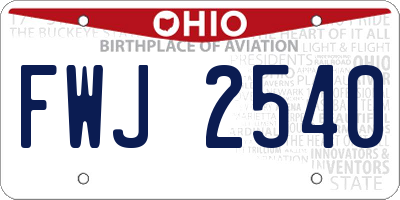 OH license plate FWJ2540