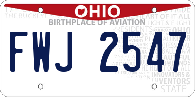 OH license plate FWJ2547