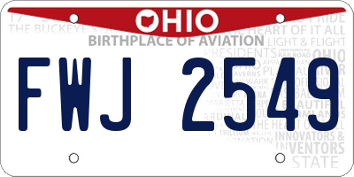 OH license plate FWJ2549