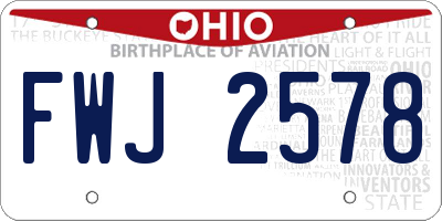 OH license plate FWJ2578