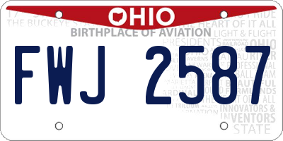 OH license plate FWJ2587