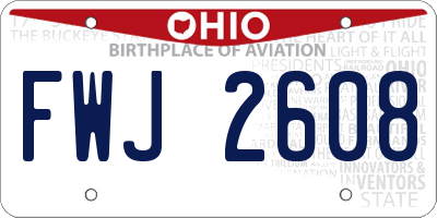 OH license plate FWJ2608