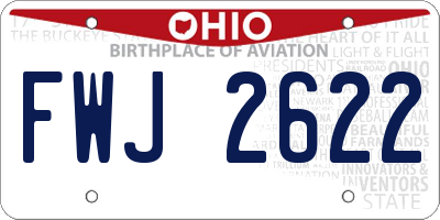 OH license plate FWJ2622