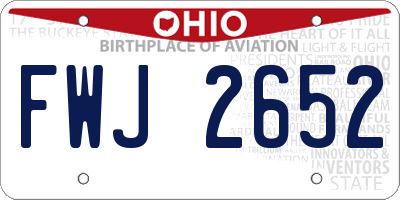 OH license plate FWJ2652