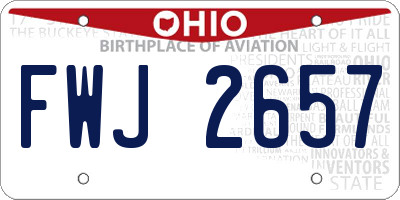 OH license plate FWJ2657