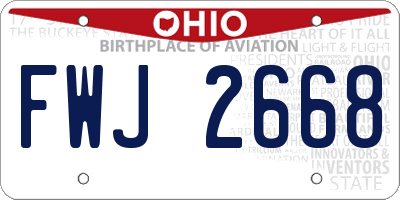 OH license plate FWJ2668