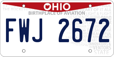 OH license plate FWJ2672