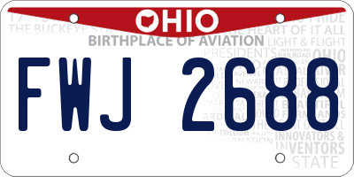 OH license plate FWJ2688